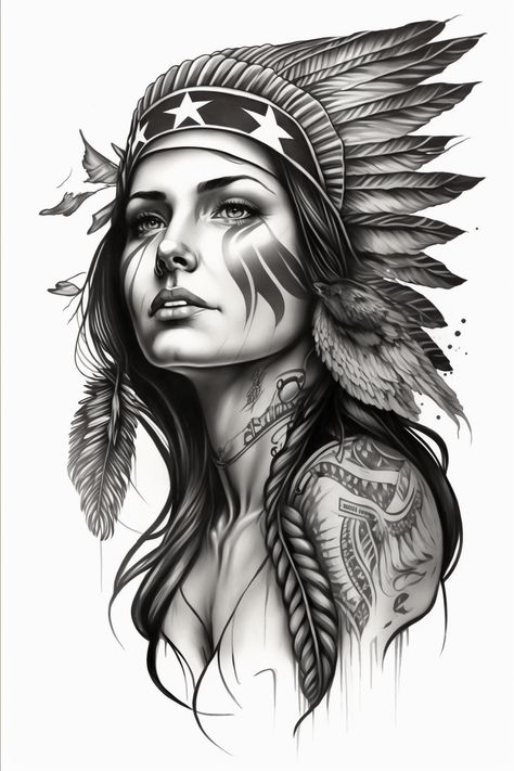 American traditional tattoos women, tattoo sketch#35 Traditional Tattoo Indian, Indian Women Tattoo, Traditional Tattoo Girls, Indian Girl Tattoos, Traditional Tattoo Outline, Traditional Tattoo Woman, Native American Tattoo Designs, Indian Tattoo Design, Traditional Tattoo Drawings