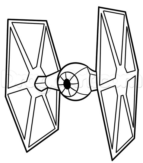 how to draw a tie fighter easy step 7 Star Wars Stencil, Star Wars Art Drawings, Star Wars Printables, Star Wars Painting, Drawing Stars, Star Coloring Pages, Star Wars Room, Star Wars Diy, Star Wars Drawings