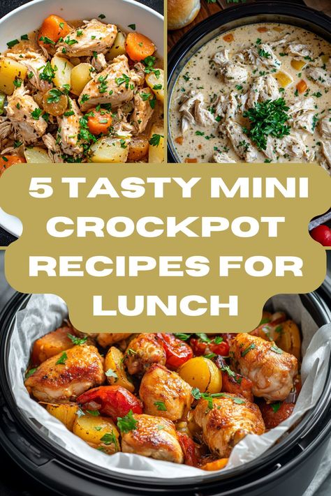 Mini Crockpot Recipes for Lunch are perfect for creating easy, delicious, and satisfying meals with minimal effort. Slow cooker lunches save time, reduce stress, and bring more flavor to your day. Save this pin to keep these tasty ideas handy and visit my site for more inspiration! 1 Quart Crockpot Recipes, Crock Pot Lunch Ideas, Individual Crockpot Recipes, Mini Crockpot Breakfast Recipes, Tiny Crockpot Recipes, Recipes For Mini Crockpot, Mini Crockpot Lunch Ideas, Crockpot Lunch Warmer Recipes, Lunch Crockpot Recipes Mini