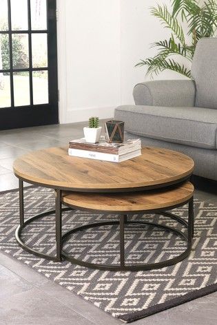 Buy Bronx Round Coffee Nest Of Tables from the Next UK online shop Modern Coffee Table Decor, Unique Dining Tables, Furnitur Ruang Keluarga, Tafel Decor, Unique Coffee Table, Beautiful Dining Rooms, Nesting Coffee Tables, Diy Coffee Table, Cool Coffee Tables