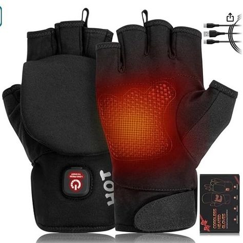 For "United States" only **Heated Gloves for Men Women, Rechargeable Full & Half Hands Electric Gloves** RAR + PP Price 49.99$ Finger Design, Cold Weather Activities, Gloves For Men, Heated Gloves, Dog Walk, Weather Activities, Fingers Design, Cycling Workout, Touch Screen Gloves