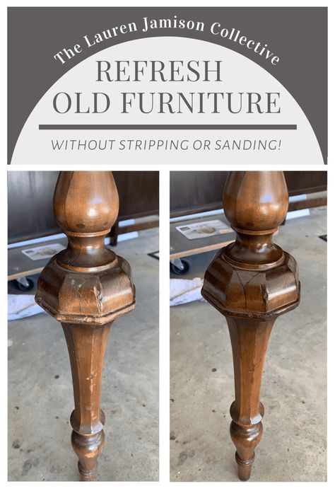 Refinish old furniture without sanding or stripping. Furniture refresh. Fix furniture scratches. Refinish furniture. Minwax stain. Antique furniture makeover. Vintage furniture. #vintagefurniture #furnituremakeover #furnitureflip #antiquedesk #desk #deskmakeover #diydesk Restore Wood Furniture, Antique Furniture Makeover, Wood Restoration, Restoring Old Furniture, Antique Furniture Restoration, Restore Wood, Staining Furniture, Furniture Fix, Furniture Refinishing