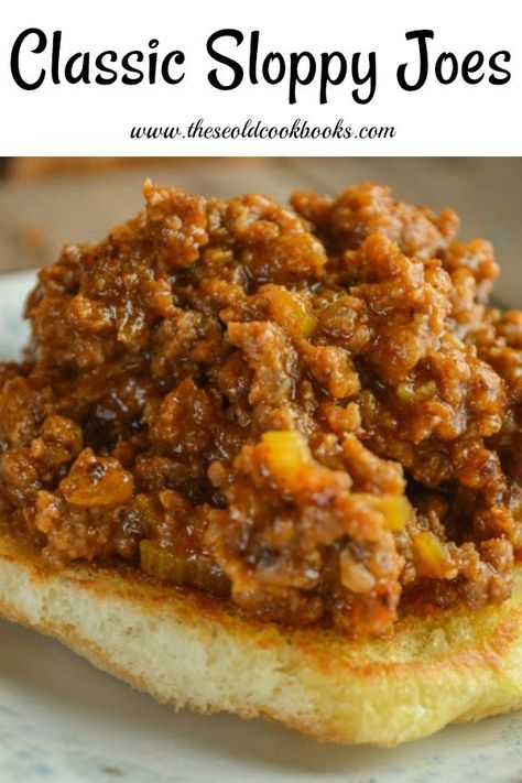 Classic Sloppy Joes Sloppy Joe Recipe Pioneer Woman, Sloppy Janes, Old Fashioned Sloppy Joe Recipe, Classic Sloppy Joe Recipe, Best Sloppy Joe Recipe, Homemade Sloppy Joe Sauce, Grilled Cheese Sloppy Joe, Slow Cooker Sloppy Joes, Sloppy Joe Recipe Easy