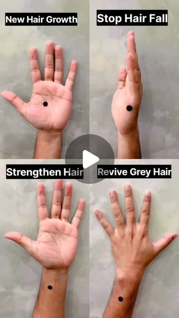 Bliss yoga on Instagram: "Strengthen your hair naturally! 🌱✨ Discover these 4 acupressure points that can help revive grey hair, stop hair fall, and promote new growth. Practice daily for just 1-2 minutes, ideally in the morning or evening after meals. Your hair will thank you! 💆‍♀️💖 #Acupressure #HairCare #NaturalRemedies #HealthyHair #HairGrowth #StopHairFall #ReviveGreyHair #SelfCare #Wellness #HolisticHealth #DailyRoutine #HairGoals" Pressure Point For Hair Growth, Accupressure Point For Hair Fall, Acupressure For Hair Growth, Acupressure Points For Hair Growth, Pressure Points For Hair Growth, Neck And Shoulder Exercises, Tai Chi Exercise, Massage Therapy Techniques, Hair Cleanser