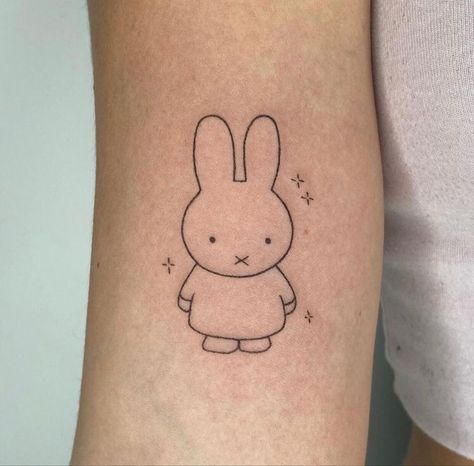 Rilakkuma Tattoo, Miffy Tattoo, Miffy Aesthetic, Rabbit Tattoos, Bow Tattoo, Hand Poked Tattoo, Cute Tattoo, Cute Little Tattoos, Cute Tiny Tattoos