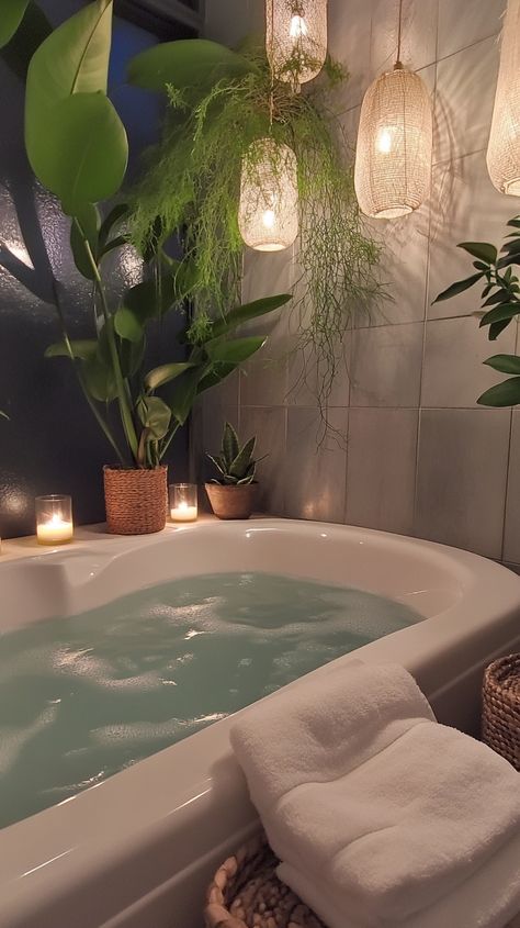 Dive into serenity with a Pisces-inspired home spa 🛁✨. Unwind in a jacuzzi tub surrounded by soft lighting and nature-inspired decor 🌿. Let calming aromas soothe your senses with diffusers, while a tranquil color scheme enhances relaxation 💆‍♀️. Create a peaceful escape from everyday chaos 🌙. Tub Surround, Jacuzzi Tub, Nature Inspired Decor, Home Spa, Inspired Homes, Soft Lighting, Nature Inspired, Color Scheme, Oasis