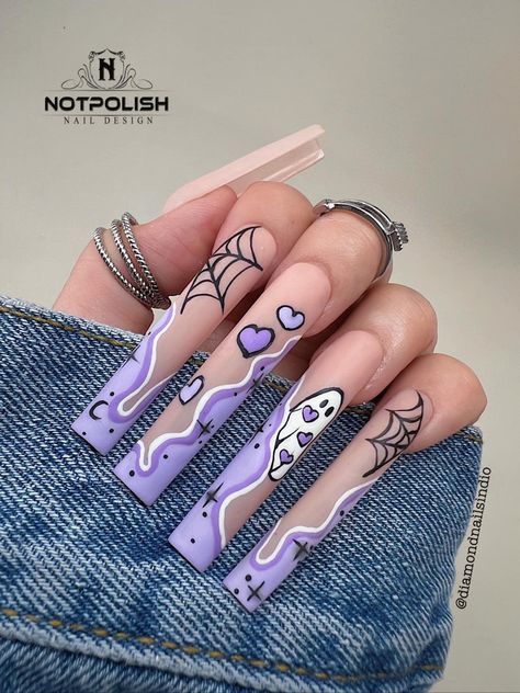 It Halloween Nails, Horror Nails, Holloween Nails, Fake Nails Designs, Halloween Acrylic Nails, October Nails, Dope Nail Designs, Unique Acrylic Nails, Bling Acrylic Nails