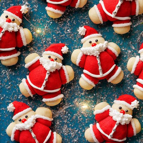 Holly Jolly Santa Cookies, Roly Poly Santa Cookies, Easy Christmas Cookies Decorating, Santa Cookie Recipe, Buttery Sugar Cookies, Christmas Brunch Recipes, Mason Jar Christmas Crafts, Christmas Yummies, Cutout Cookies