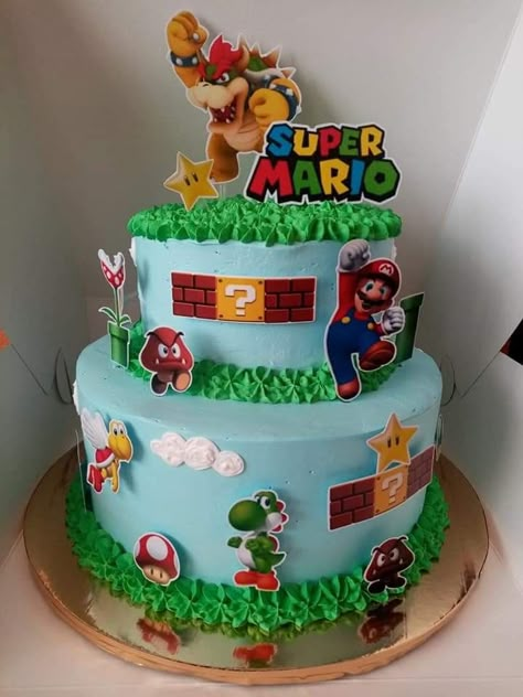 Super Mario Bros Cake Ideas, Mario Bros Cake Ideas, Supermario Cakes, Mario Birthday Cakes, Mario Birthday Party Cake, Super Mario Bros Birthday Cake, Bowser Cake, Mario Bros Birthday Cake, Super Mario Brothers Cake