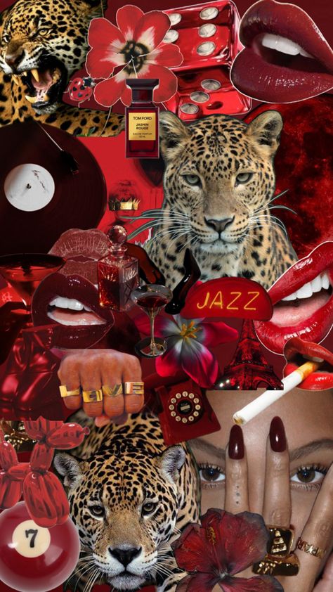 Image Girly, Cheetah Print Background, Red And Leopard, Vision Collage, Leopard Print Background, Cheetah Print Wallpaper, Red Leopard Print, Cute Laptop Wallpaper, Magazine Collage