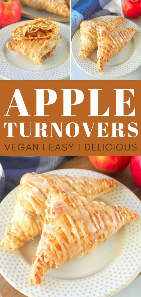 Vegan Apple Turnovers, Recipes With Cinnamon, Apple Turnovers With Puff Pastry, Apple Turnovers Recipe, Easy Apple Turnovers, Apple Turnover Recipe, Apple Turnover, Apple Pastry, Turnover Recipes