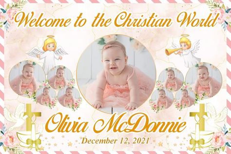 Christening Tarpaulin Layout For Girl, Christening Background Girl, Hello Kitty Tarpaulin Layout Printable, Christening Tarpaulin, Welcome To Christian World Tarpaulin, Tarpaulin Layout, Dedication Invitations, Tarpaulin Design