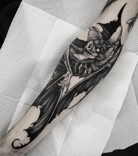 Wormhole Tattoo, Bats Tattoo Design, Inner Forearm Tattoo, Realistic Tattoo Sleeve, Bat Tattoo, Quality Tattoo, Witch Tattoo, Upper Arm Tattoos, Fire Tattoo