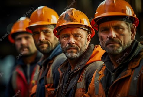 Group of construction team workers in vests and hard hats for safety USA Labor Day Generative AI Construction Vest, Working Men, Construction Safety, Group Poses, Construction Workers, Sales Image, Hard Workers, Construction Worker, Team Photos