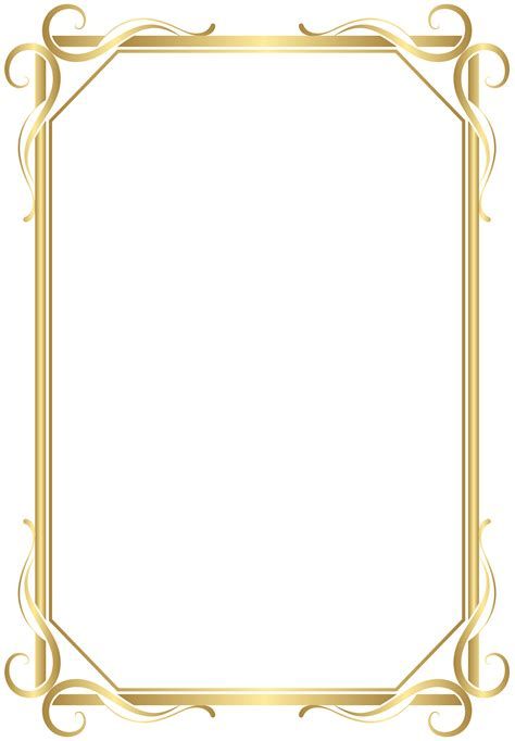 ️*.:｡ * .:｡ * .｡.:* . ･｡.:* | Page Borders Design, Frame Gold Border Frame Transparent, Gold Border Png, Gold Border Frame, Gold Border Design, Picture Frame Template, Border Transparent, Picture Borders, Clip Art Frames Borders, Wedding Borders