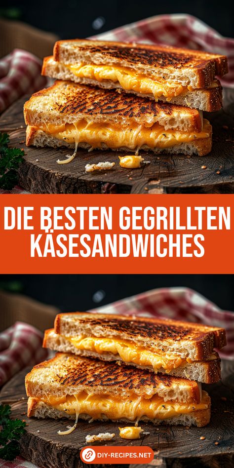 Erfahren Sie mit unseren einfachen Rezepten, wie Sie einfache, aber unglaublich leckere Sandwiches mit gegrilltem Käse zaubern. Grilled Cheese Recipes, Cheese Sandwich, Grilled Cheese Sandwich, Cheese Sandwiches, Grilled Cheese, Cheese Recipes, Diy Food Recipes, Cheddar, Sandwiches