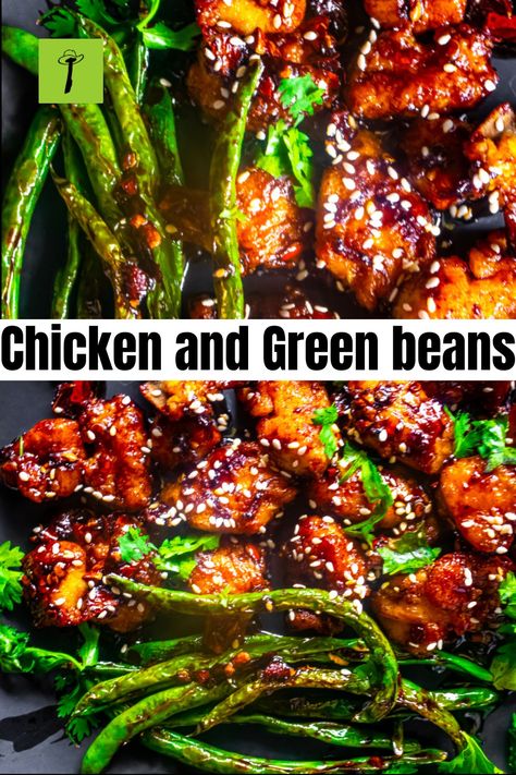 Chicken and Green beans Recipes With Chicken And Green Beans, Honey Chicken And Green Beans, Main Dish With Green Beans, Chicken Thigh Green Beans, Skillet Chicken And Green Beans, Sesame Chicken Green Bean Stir Fry, Asian Recipes With Green Beans, Recipes That Use Green Beans, Meal Prep With Green Beans