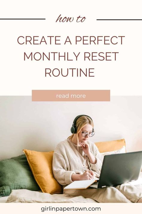 Tired of feeling overwhelmed and disorganized? It's time to create a monthly reset routine and start living an intentional life. Self-care is key to a healthy mindset and healthy habits - and I'm here to help! Join me at Girl in Papertown and learn more about creating a Monthly Reset Routine that will finally stick! Slow Life Quotes, Monthly Reset Routine, Monthly Reset, Intentional Living Quotes, Reset Routine, Intentional Life, Building Self Confidence, Personal Development Books, Healthy Mindset