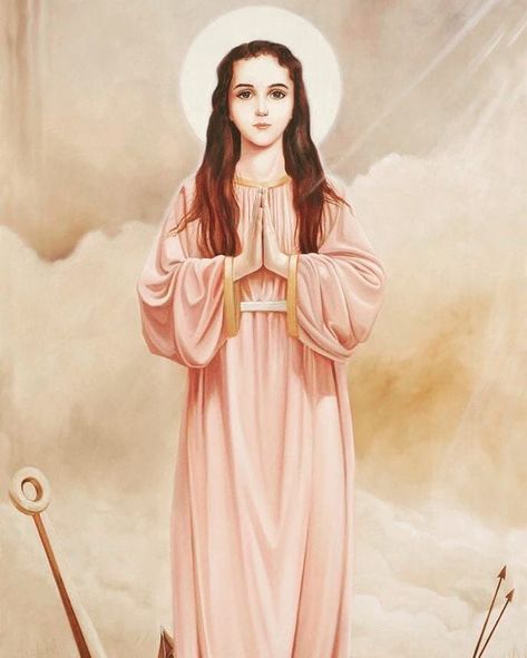 My Catholic Adventures on Instagram: “St Philomena, • a 13 year old virgin Martyr who was scourged, drowned and shot with arrows for refusing to break her vow of consecrated…” Santa Filomena, Saint Philomena, Catholic Images, All Saints Day, Bride Of Christ, Catholic Prayers, Catholic Art, Jesus Pictures, Blessed Mother