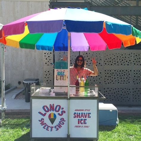 All-natural shaved ice via insta: lonosweetshop Shaved Ice Cart, Diy Snow Cone Stand, Sno Cone Stand Ideas, Snowcone Stand Ideas, Mobile Snow Cone Stand, Snow Cone Cart, Shaved Ice Stand, Shave Ice Stand, Shaved Ice Business