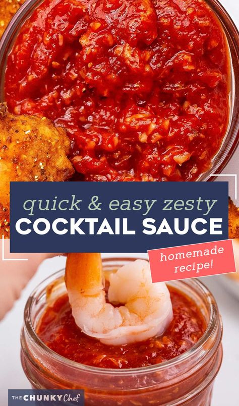 Shrimp Cocktail Sauce, Homemade Cocktail Sauce, Cocktail Sauce Recipe, The Chunky Chef, Chunky Chef, Seafood Sauce, Marinara Sauce Homemade, Pizza Sauce Homemade, Homemade Marinara