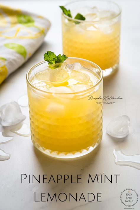 How to make Pineapple Mint Lemonade- Full recipe at www.easybabymeals.com Pineapple Mint Lemonade, Pineapple Mint Smoothie, Easy Baby Meals, Pineapple Mint Agua Fresca, Lemonade With Mint Leaves, Exotic Recipes, Liquid Luck, Mango Pineapple Smoothie, Lemon And Pineapple Belly Fat Drink