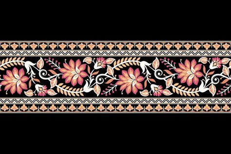 Vintage Textiles Patterns, Paisley Print Design, Design Pattern Art, Pattern Design Inspiration, Beaded Bracelets Tutorial, Textile Pattern Design, Digital Borders Design, Line Art Design, Border Pattern