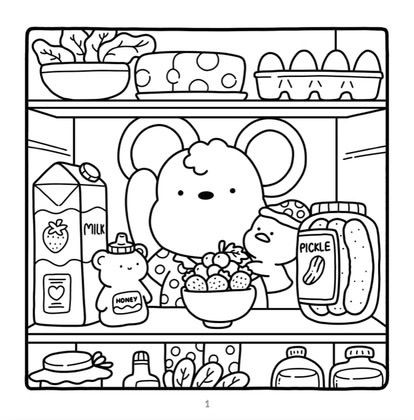 Fuzzy Hygge Coloring Pages, Comfy Days Coloring Book, Cute Things To Color, Bold And Easy Coloring Page, Coloring Pages Food, Aesthetic Colouring Pages Printable, Lisa Frank Coloring Books, Coco Wyo, Chibi Coloring Pages