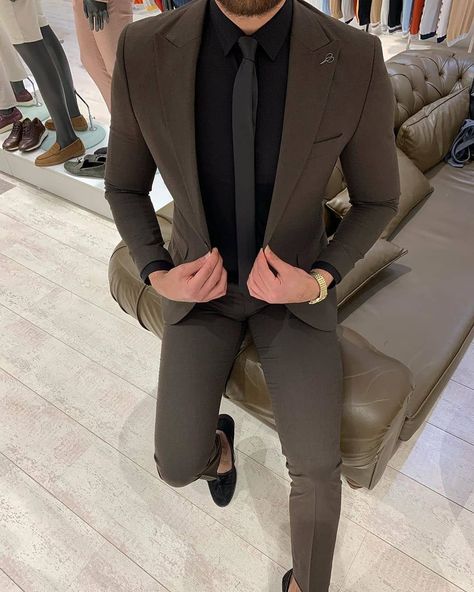 Luxurious & Royal Style on Instagram: “Coffee Color Fully Slim Fit Men's Suits by @berdi_begmenov . . . #mensuit #menssuit #menssuits #mensuits  #menblazer #blazers…” Wedding Cort Pent, Men Pent Coat Design, Gents Coat Pent Design Latest, Cot Pent For Men, Coat Pent Designs, Pent Coat For Men, Dark Brown Suit Men, Suits For Men Stylish Wedding, Best Suits For Men Classy