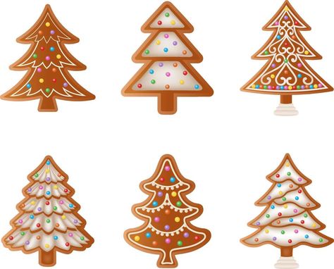 Christmas Tree Gingerbread Cookies, Gingerbread Cookie Tree, Gingerbread Tree Cookies, Gingerbread Trees, Ginger Cookies Christmas, Bakery Inspiration, Gingerbread Tree, Cookie Clipart, Christmas Tree Drawing