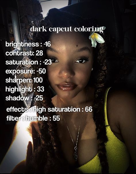 Halle bailey coloring | Halle Bailey | Capcut Coloring | Coloring | editing | fanpage | Capcut Lighting Tutorial, Capcut Edit Coloring, Capcut Coloring Dark, Dark Capcut Coloring, Capcut Lighting, Capcut Colourings For Editors, Edit Coloring Capcut, Coloring For Capcut, Coloring For Edits Capcut