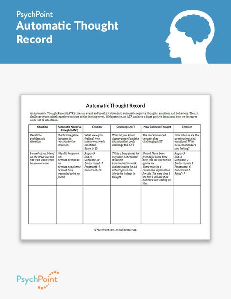 Automatic Thought Record Worksheet Automatic Thoughts, Thought Record, Cbt Therapy Worksheets, Cbt Therapy, Chakra Chart, Counseling Worksheets, Cognitive Therapy, Vowel Worksheets, Abc Worksheets