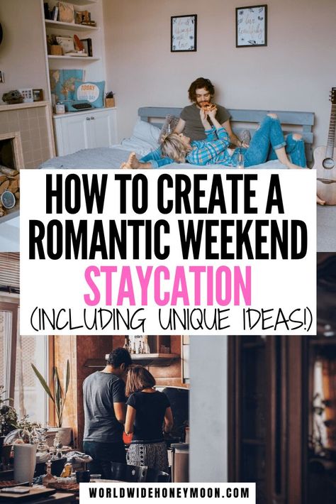 Romantic Weekend At Home, Date Weekend Ideas, Romantic Weekend Ideas, Romantic Staycation Ideas, Staycation Ideas For Couples, Bae Cation, Cheap Dates, Friends Weekend, Couples Retreat