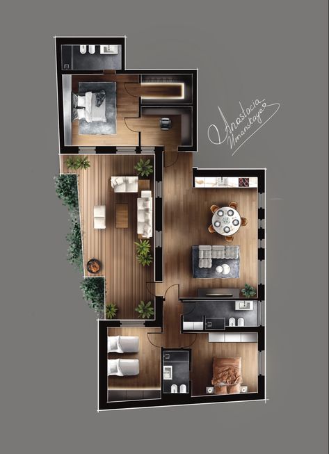 Floor plan. Sketch. Hand-drawn render Procreate Floor Plan Render, Floor Plan Procreate, Photoshop Plan Render, Ipad Sketch, Floor Plan Sketch, Interior Architecture Sketch, Interior Design Sketchbook, Rendered Floor Plan, Interior Design Layout