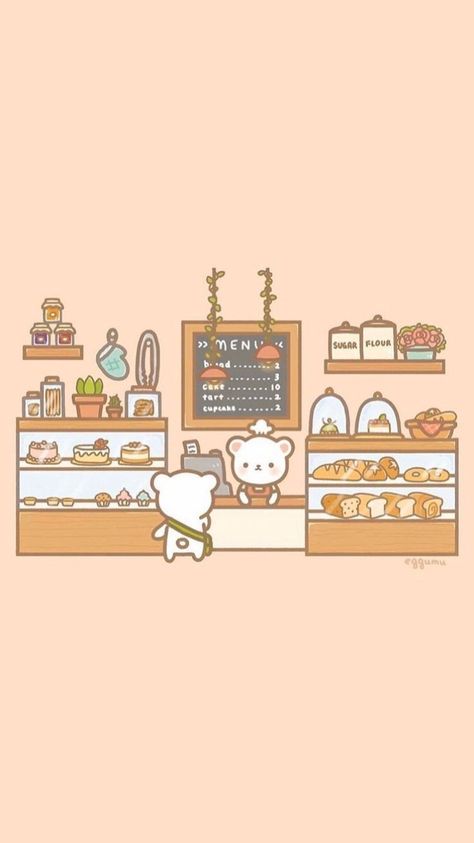 Kawaii Cafe Drawing, Iphone Wallpaper Korean, Kawaii Cafe, Cute Bakery, Drawing Cartoon Faces, Minimalist Drawing, Kawaii Illustration, Cute Doodles Drawings, Cute Kawaii Drawings