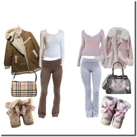 Ugg Outfits Y2k, Fashion Inspo Outfits Girly, Ugg Yoga Pants Outfit, Y2k Yoga Outfit, Pink Pilates Princess Uggs, Ugg Y2k Outfit, Christmas Outfit Ideas Y2k, What To Wear With Uggs Outfits, Ugg Fits Y2k