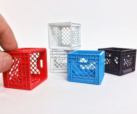 3d Ideas, Milk Crate, Best 3d Printer, 3d Printer Designs, Mini Milk, 3d Printing Diy, 3d Printer Projects, 3d Printed Objects, Milk Crates