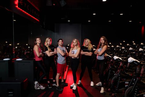 Cyclebar Photoshoot, Cycle Photoshoot Ideas, Spin Photoshoot, Group Workout Photography, Spin Instructor Photoshoot, Cycling Photography Photo Ideas, Spin Instructor, Fall Fitness, Gym Photoshoot