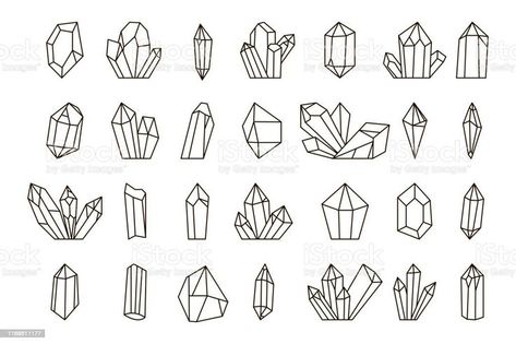 Kyber Crystal Tattoo, Crystal Branding, Drawn Crystals, Crystal Logo Design, Polygon Logo, Gem Logo, Crystal Illustration, Jewel Logo, Kyber Crystal