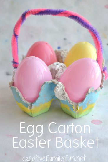 Egg Carton Easter Basket ~ Creative Family Fun Eggs Container, Egg Carton Easter, Easter Basket Craft, Diy Easter Eggs, Easter Basket Crafts, Easter Crafts Preschool, Easter Craft Projects, Fun Easter Crafts, Easter Preschool