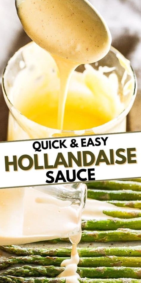 A quick version of the classic Hollandaise Sauce prepared with a blender. Same taste, same consistency, but faster, easier, and foolproof. Homemade Hollandaise Sauce Easy, Blender Hollandaise Sauce, Hollandaise Sauce Recipe, Brunch Christmas, Blender Hollandaise, Recipes Sauces, Easy Hollandaise, Easy Hollandaise Sauce, Food Sauces