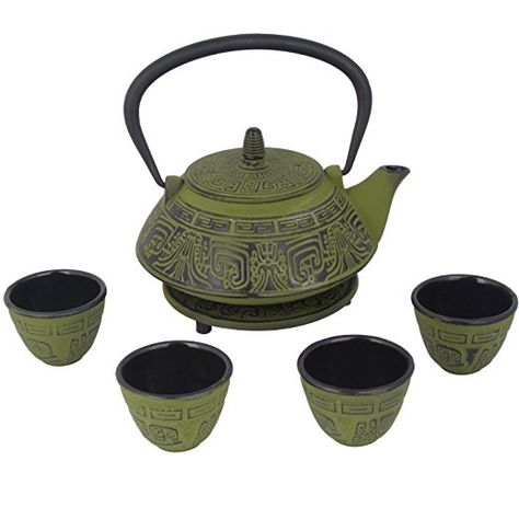 Amazon.com | Japanese Cast Iron Tea Pot Golden Color (17 oz 500ZGC): Teapots Unique Appliances, Teapot With Infuser, Tea Forte, Japanese Tea Set, Cast Iron Tea Pot, Cast Iron Pot, Tea Party Food, Decorating Videos, Tea Culture