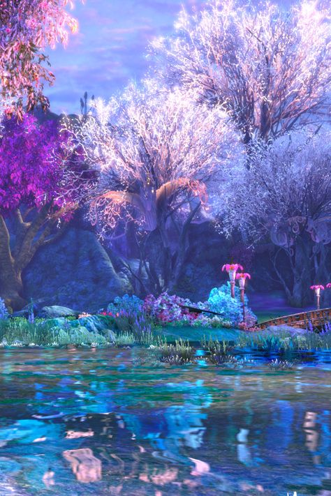 Tera Online (Past Reminiscence) Fairy Forest / Scythera Fae (Sylvanoth) Fey Realm Dnd, Tera Online Aesthetic, Fairy Kingdom Fantasy Art, Fae Landscape, Fey Wild Landscape, Feywild Aesthetic Dnd, Tera Aesthetic, Alyssa Character, High Fae Aesthetic