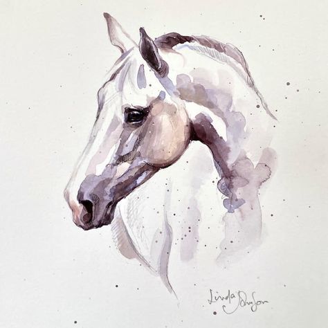 White Horse Watercolor Painting, Watercolour Horse Head, Horse Head Watercolor, Horse Art Watercolor, Horse Tattoo Watercolor, Watercolour Horse Painting, Watercolor Horses Easy, Watercolor Horse Tattoo, Watercolour Horses