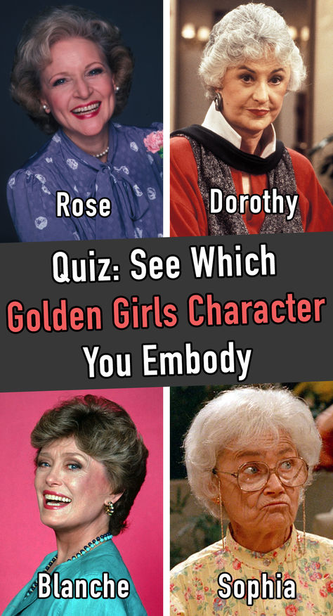 Quiz: See Which Golden Girls Character You Embody The Golden Girls Aesthetic, Golden Girls Costume Ideas, The Golden Girls Wallpaper, Golden Girls Party Outfit, Golden Girls Birthday Meme, Golden Girls Quiz, Golden Girls Aesthetic, Golden Girls Tattoo, Gold Bulletin Board