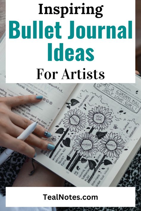 Looking for a way to take your art to the next level? Discover how to use bullet journaling to master your creativity with Teal Notes! Our guide is packed with bullet journal ideas, page ideas, and journal ideas for beginners to help you create inspiring bullet journal spreads. With our tips, you'll have all the tools you need to stay organized, track your progress, and unlock your true artistic potential. Don't miss out – click to read now! Bulett Journal Page Ideas 2024, Bullet Journal Ideas Pages Creative, Journal Ideas For Beginners, Art Plan, Bullet Journal Spreads, Habit Tracker Printable, Bullet Journal How To Start A, Bullet Journal Hacks, Artist Project