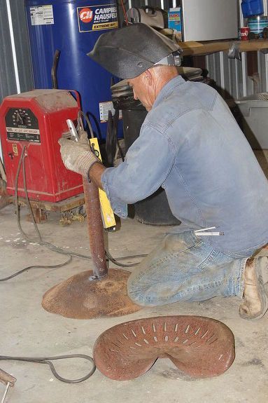 Tractor Seat Bar Stools, Tractor Seat Stool, Bar Stool Makeover, Diy Bar Stools, Grey Bar Stools, Tractor Seats, Most Comfortable Office Chair, Plastic Adirondack Chairs, Summer Backyard