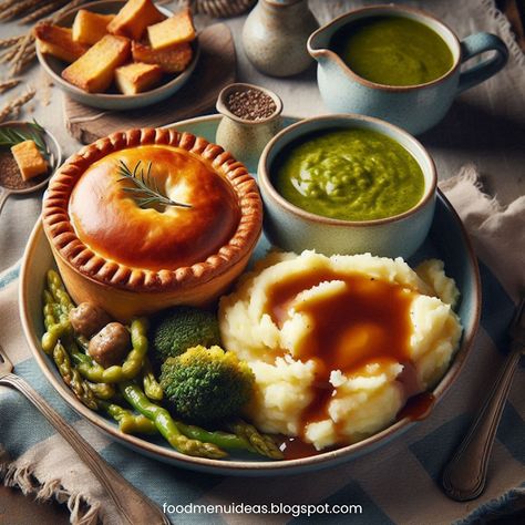 Pie and Mash is a Favourite Traditional British Food Pie And Mash Recipe, Traditional British Food, British Food Traditional, Duck Pancakes, Pie And Mash, Chicken Recipes Boneless, Mash Recipe, Italian Recipes Dessert, British Bake Off