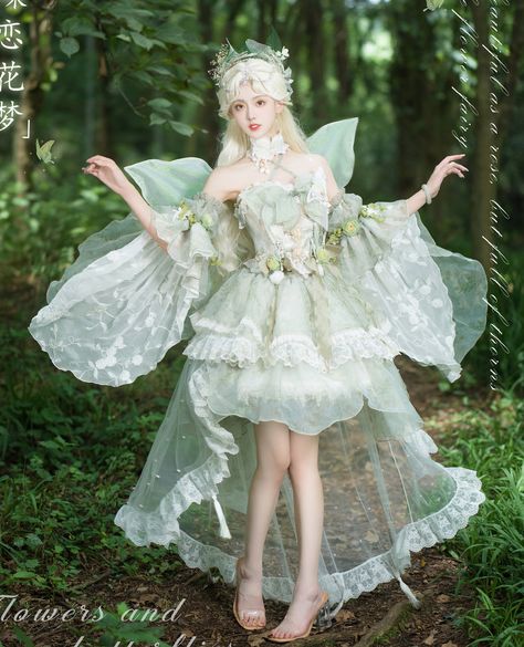 【A Fairy from the Forest】

◆ Dress's Shopping Link >>> https://lolitawardrobe.com/bramble-rose-butterfly-loves-flower-vintage-classic-lolita-top-wear-and-skirt-set_p7947.html Fairy Outfit Design, Butterfly Dress Design, Princesscore Clothes, Spring Fairycore Cosplay Dress, White Butterfly Fairy Dress, Forest Fairy Dress, Fairy Outfit Aesthetic, Princesscore Dresses With Ruffles For Cosplay, Fairy Poses