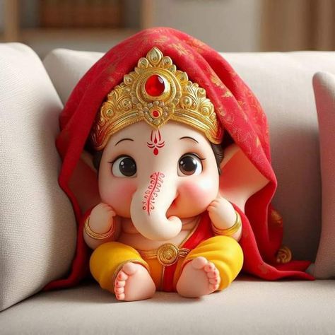 Animated Ganesha Images, God Pictures Hindu Wallpaper, Pillayar Images, Baby Ganesha Cute, Gannu Bappa, Om Ganesha, Ganpati Idol, Collage Photo Frame Design, Ganesh Ji Images